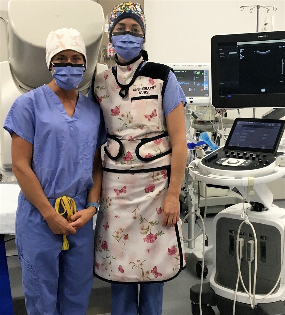 Jessica Gillis and co-worker Jana Wilson in an operating room