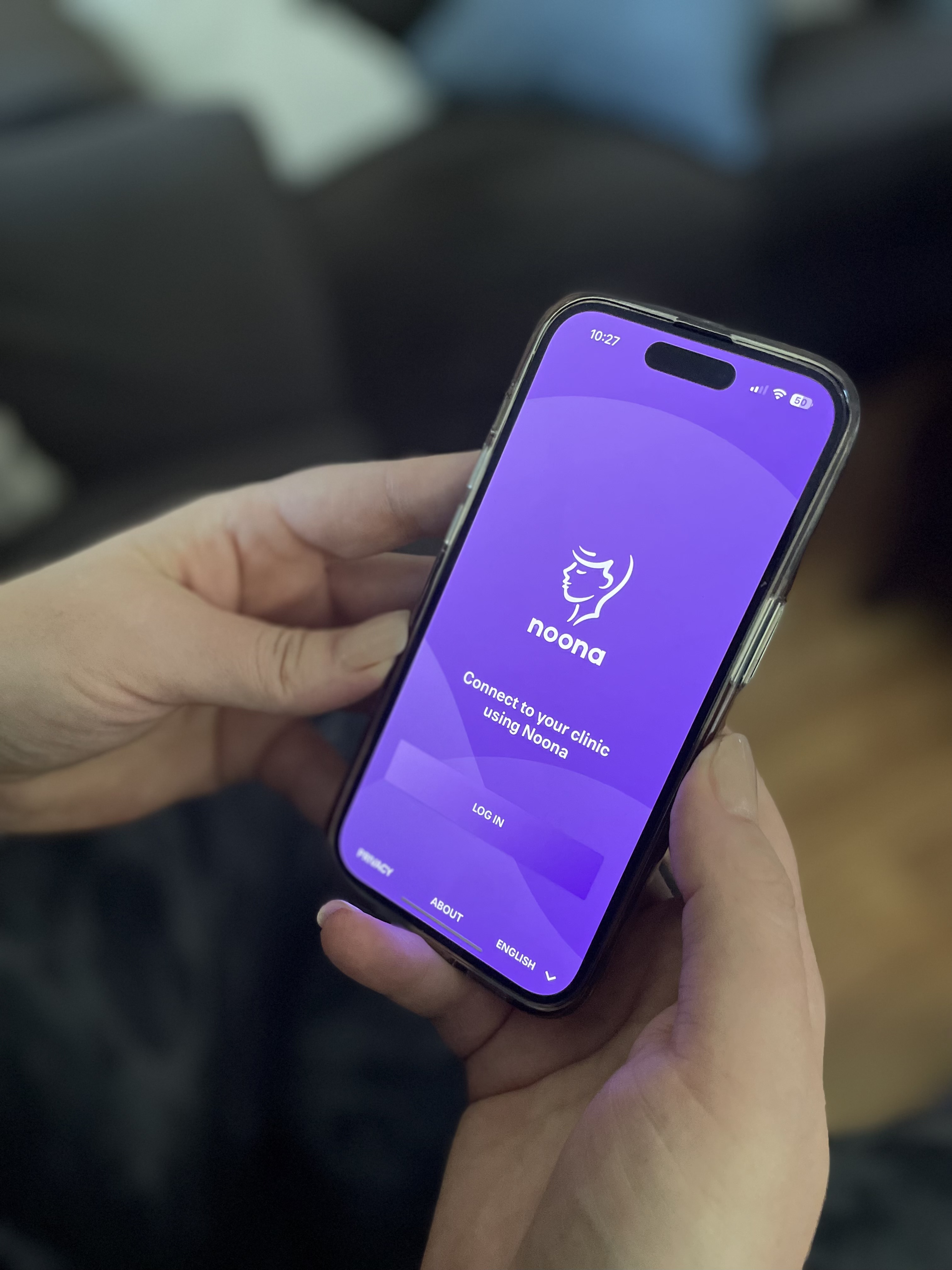 Smartphone with Noona App open