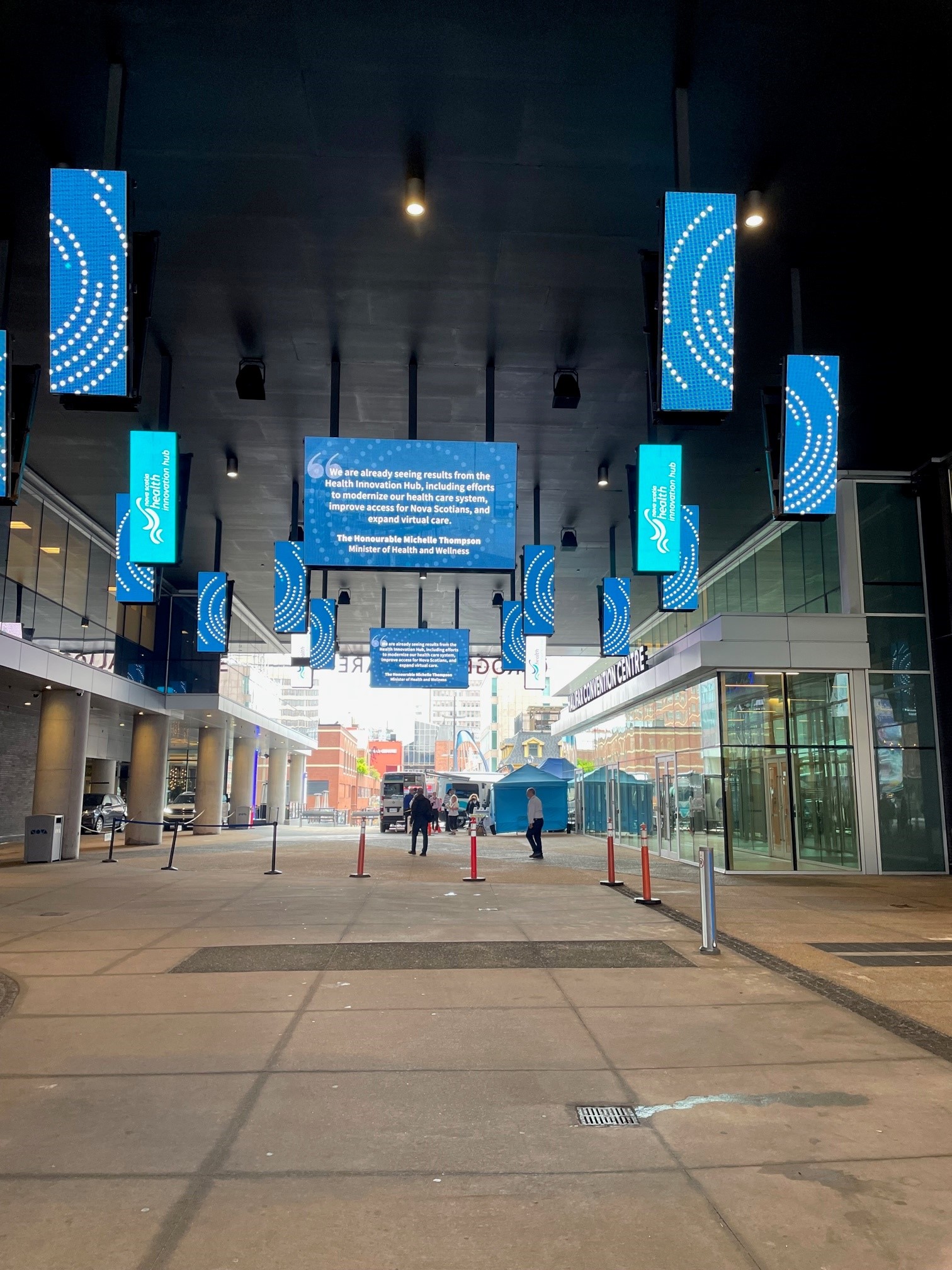 screens with innovation hub logo