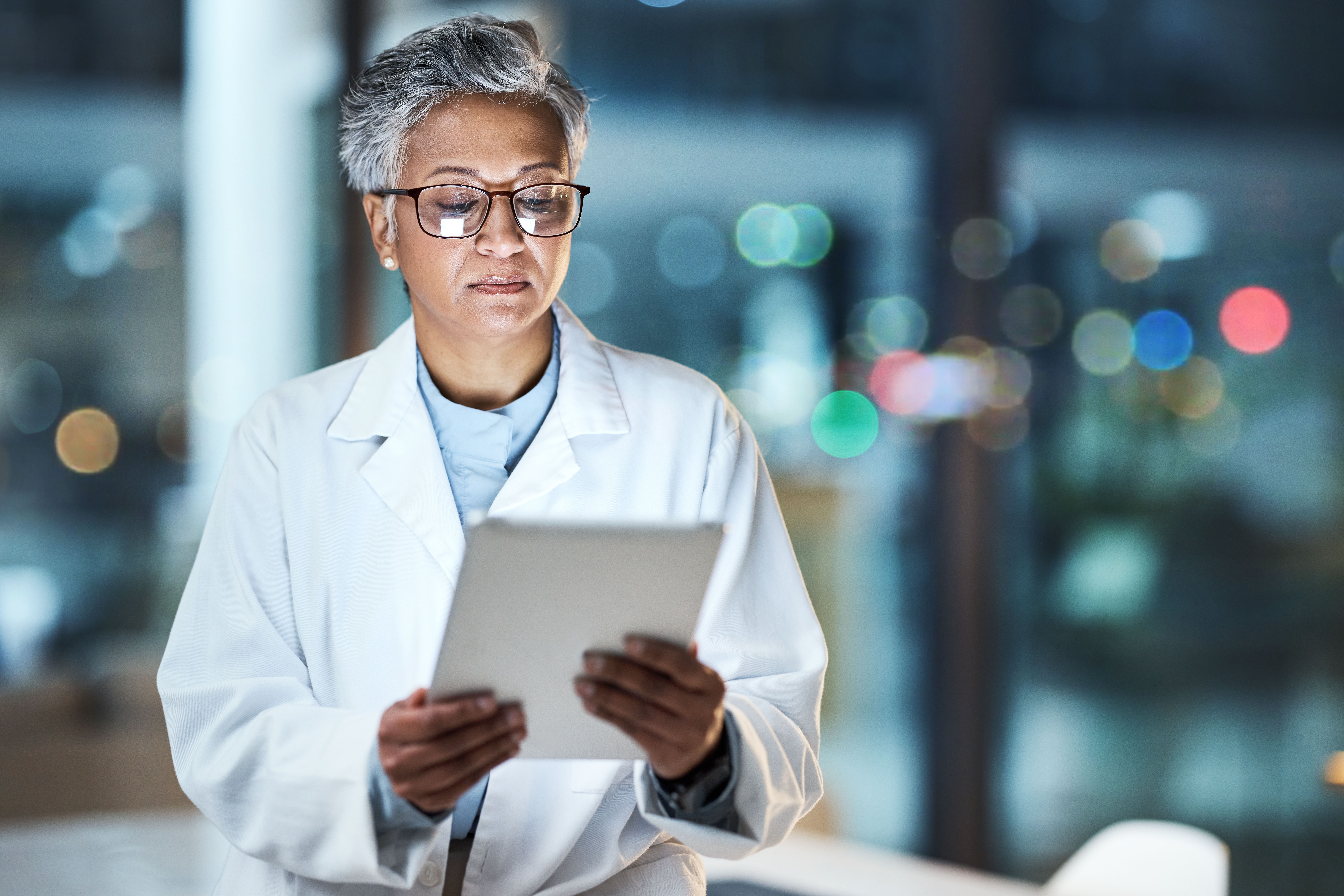 Doctor views iPad