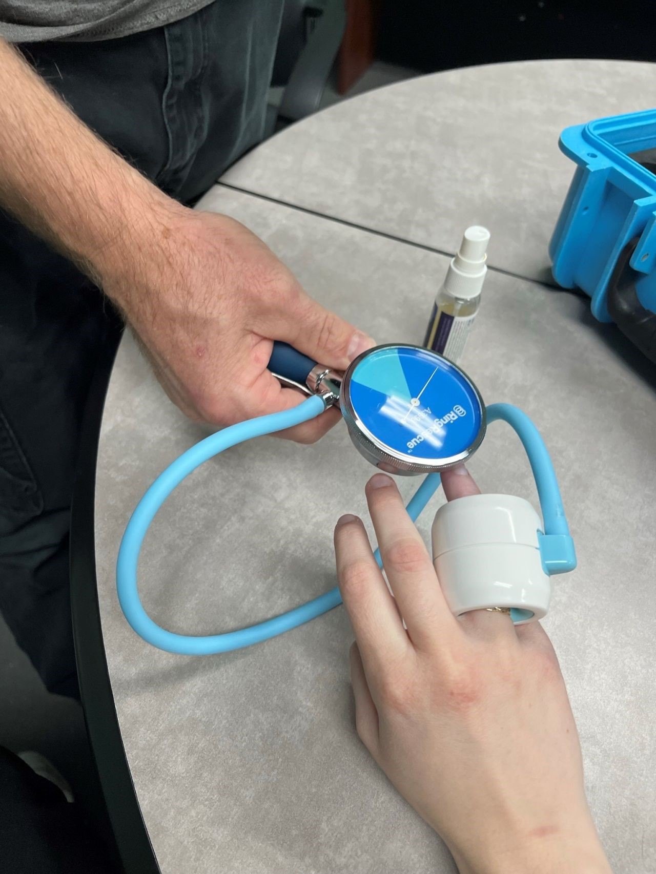 Patient uses the Ring Rescue device