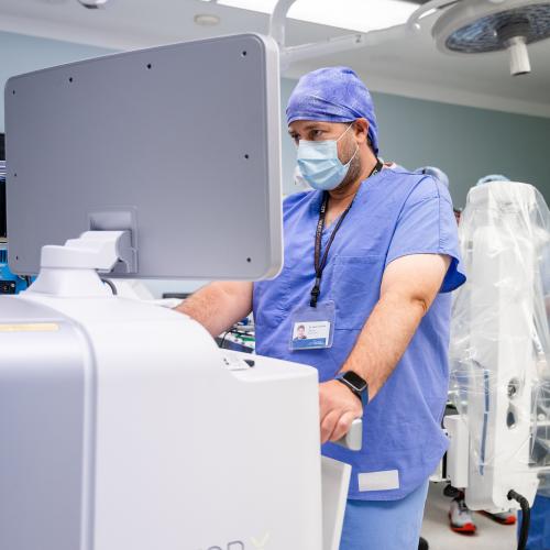 doctor using surgical robot