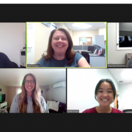 Members of the Office of Research team from the Department of Anesthesia. Left to right, starting on the top row: Izabela Panek, Sharon Amey, Stephanie Blackman, Taryn Forrestall, Kaela Fraser (Missing: Ashley Zahavich)