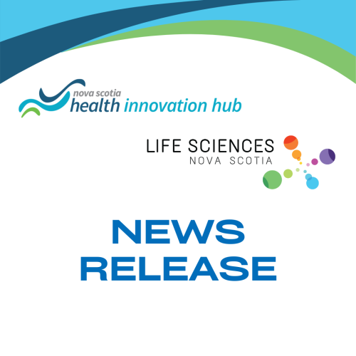 Life Sciences NS Logo and Health Innovation Hub Logo with text that reads News Realease
