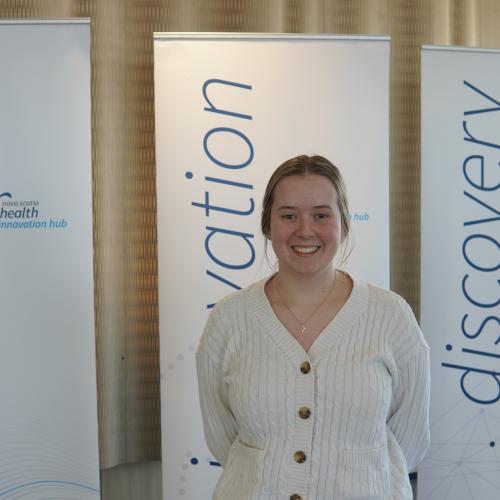 Dalhousie Engineering student Grace poses at the Nova Scotia Health Innovation Hub
