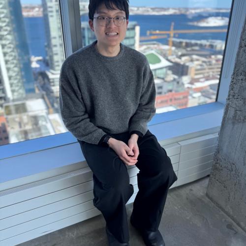 A picture of Quan at the Health Innovation Hub. 